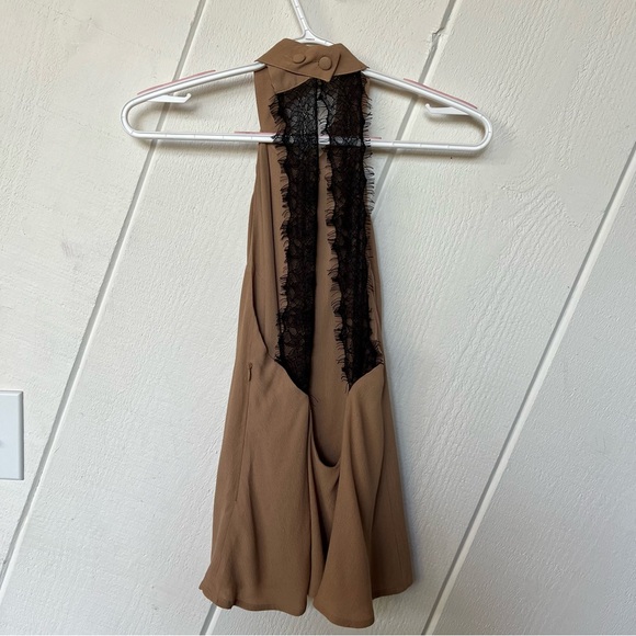 For Love & Lemons Camel Topanga Halter Lace Back Top - Picture 6 of 10